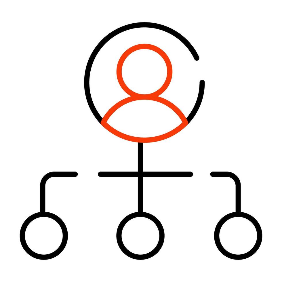 A modern design icon of user network vector