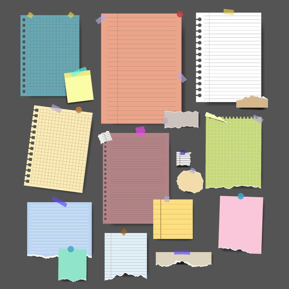 collection of torn paper vector