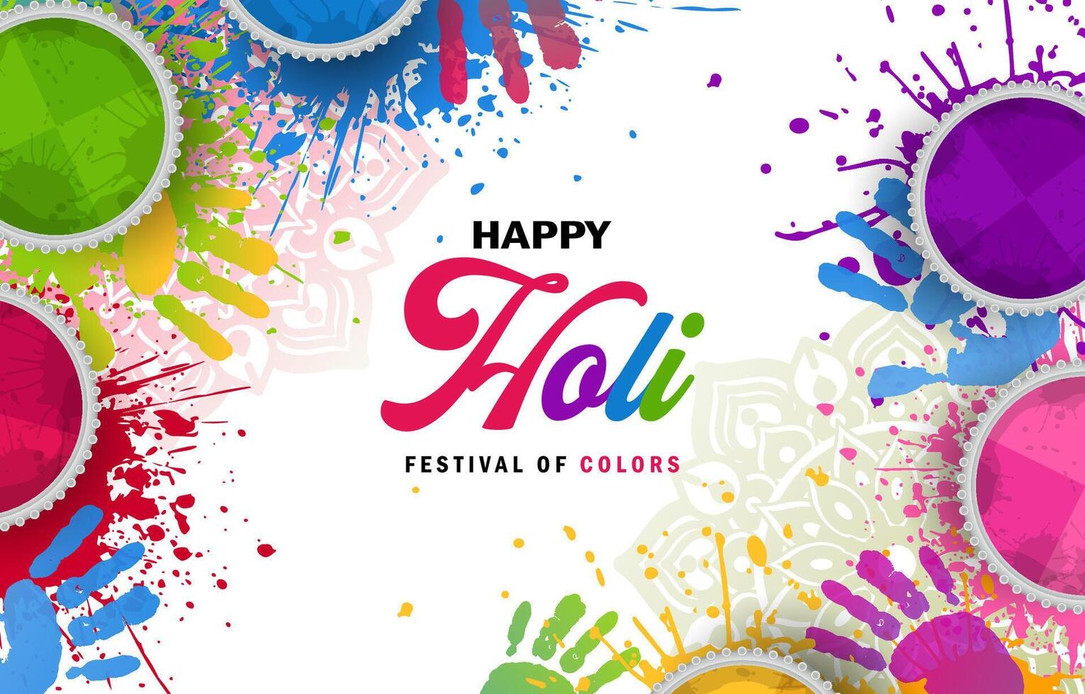 happy holi festival for banner, background with colorful illustration vector