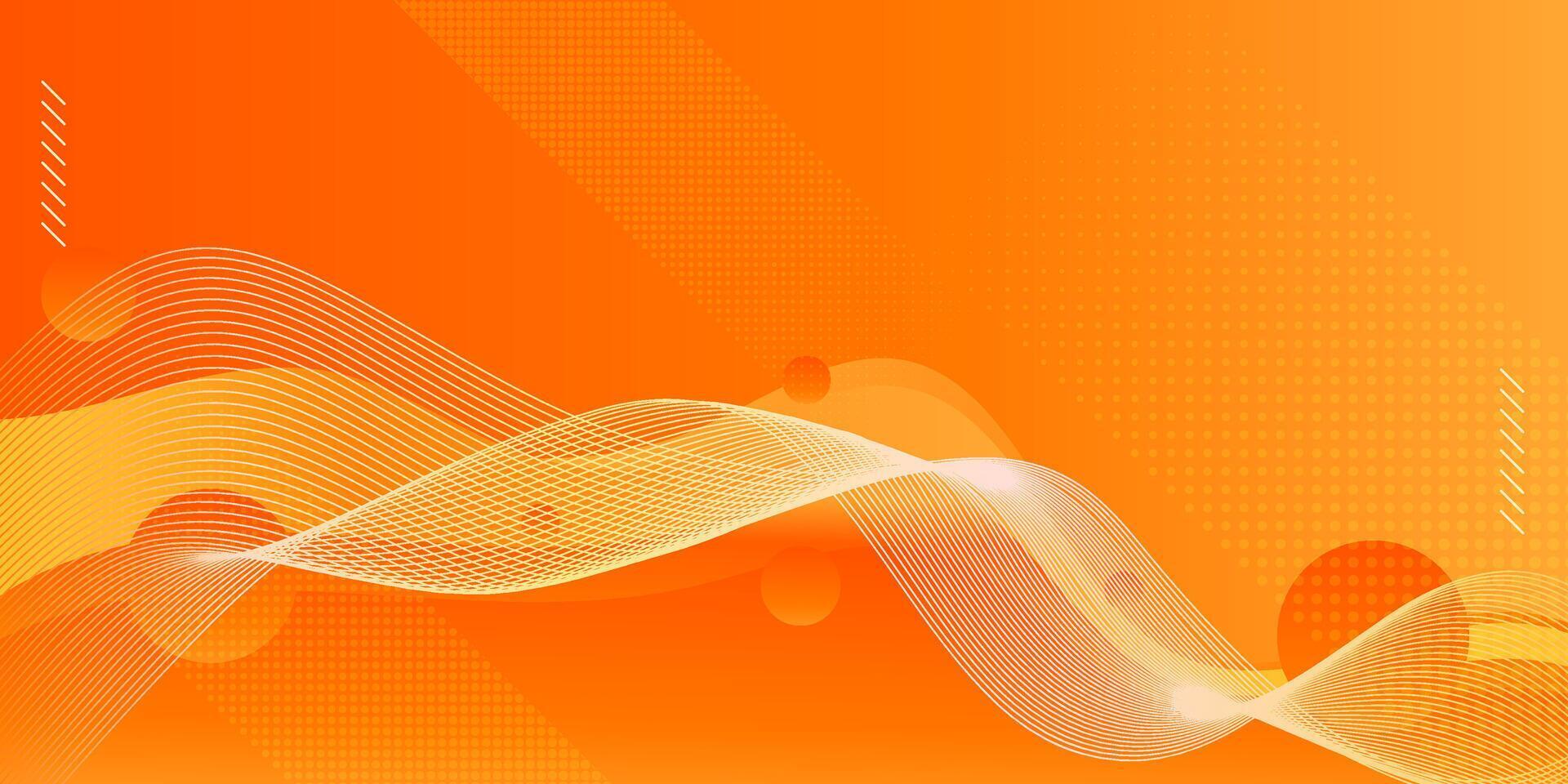 wave orange background with gradient concept vector