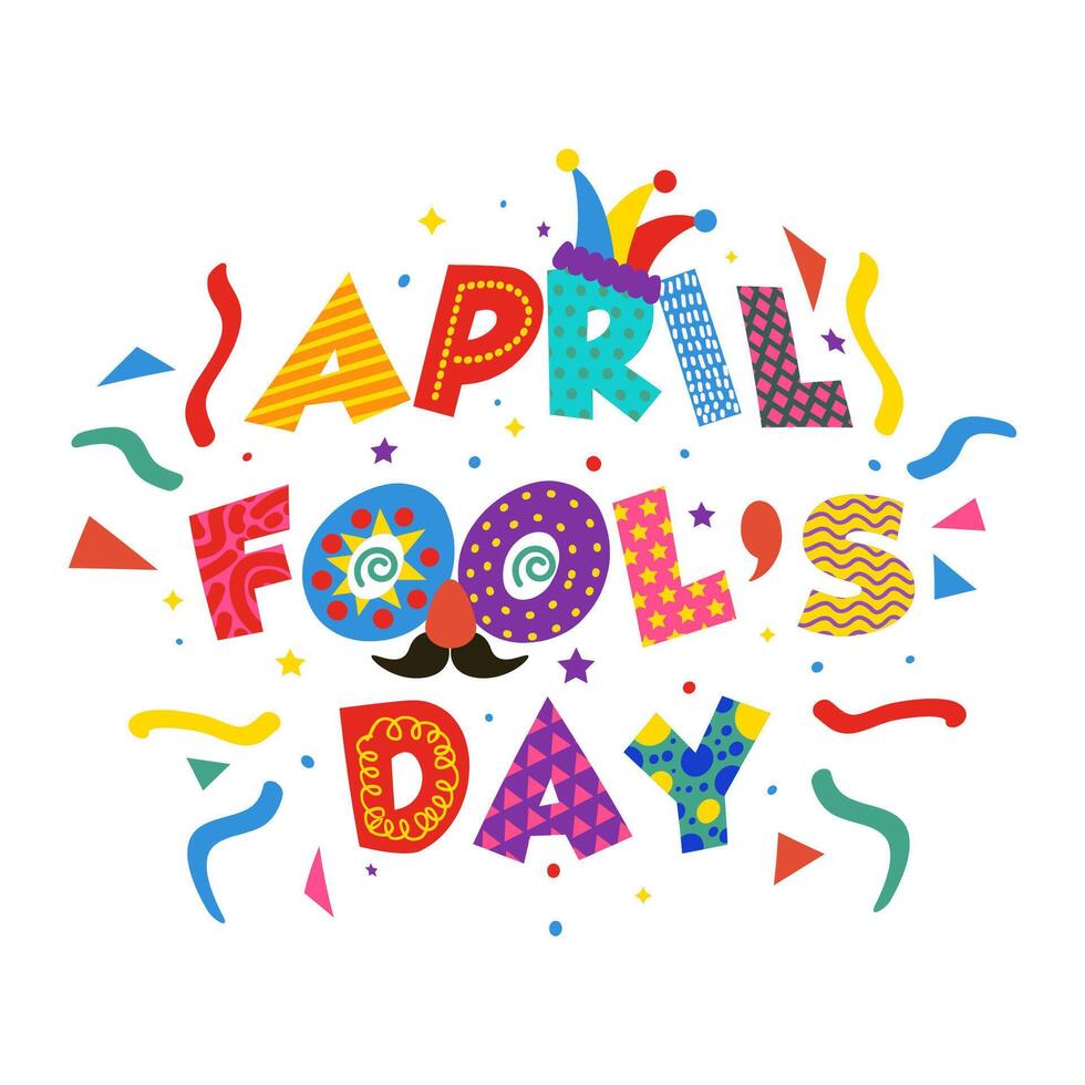 April Fool's Day with colorful concept vector