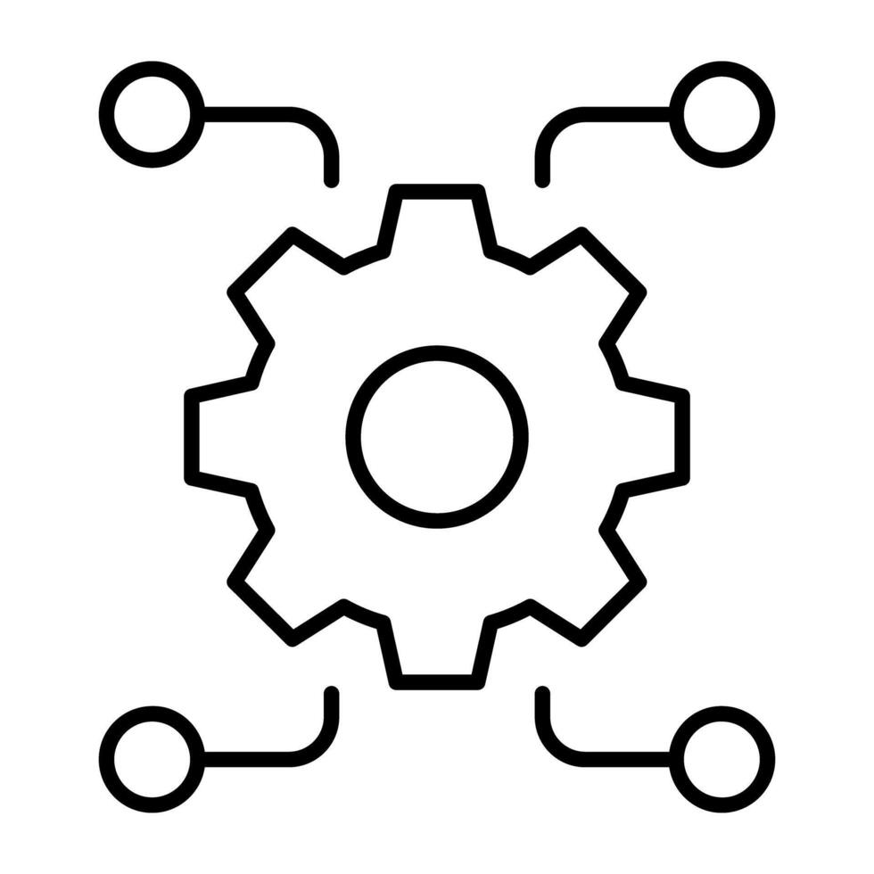 Gear with nodes depicting concept of network management vector