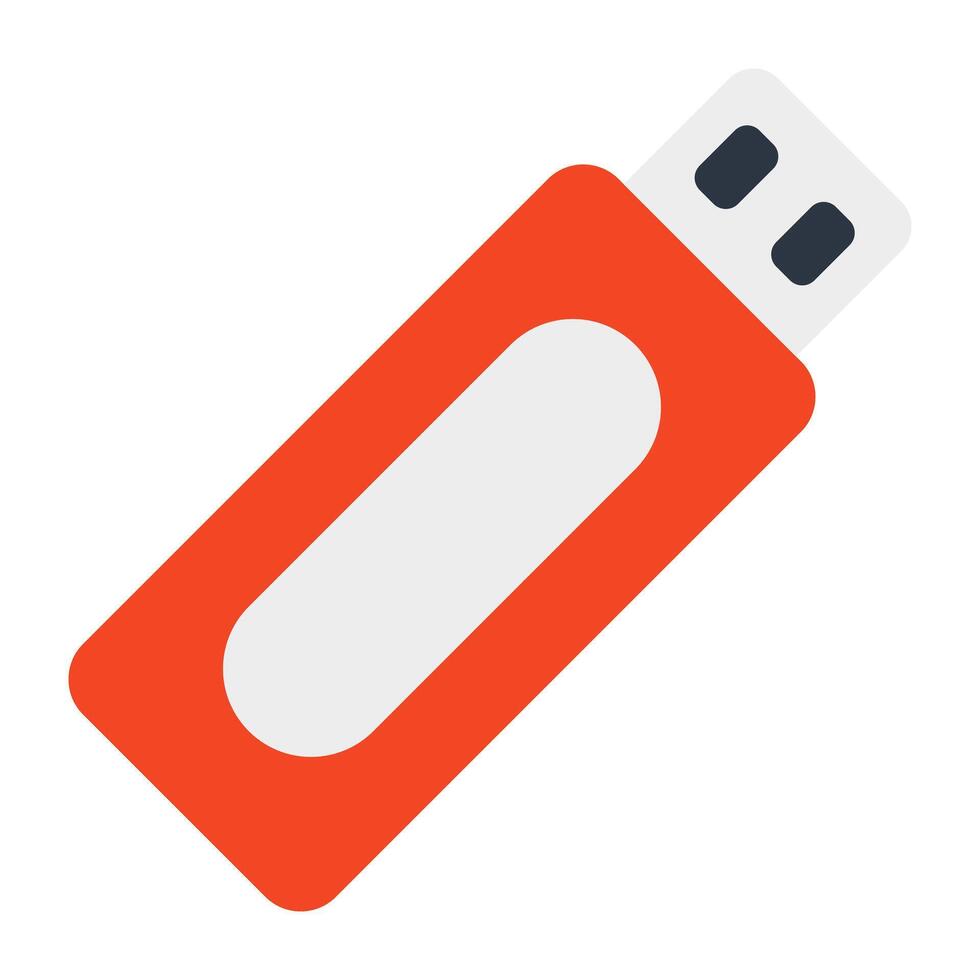 Flat design icon of universal serial bus vector