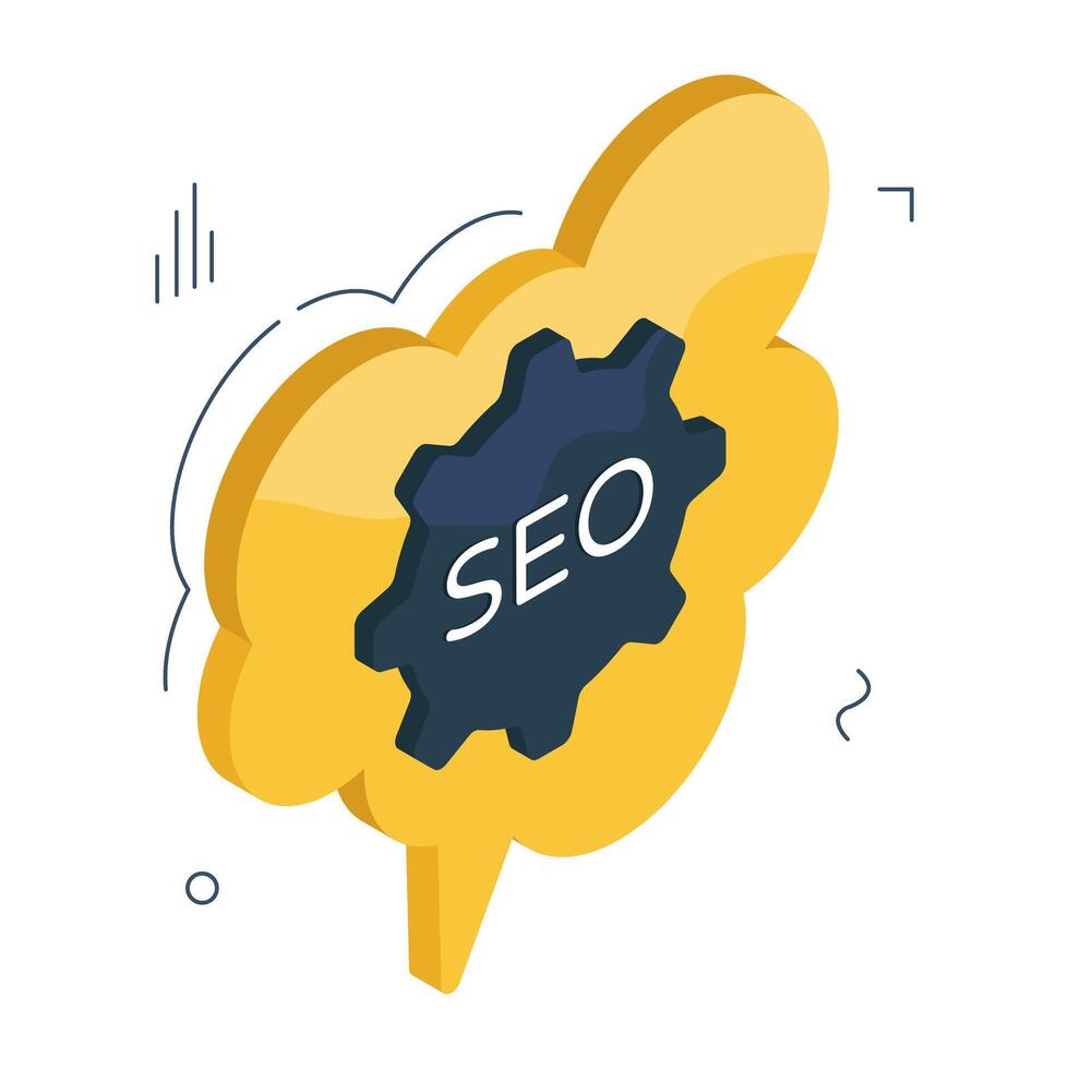 Conceptual isometric design icon of search engine optimization vector