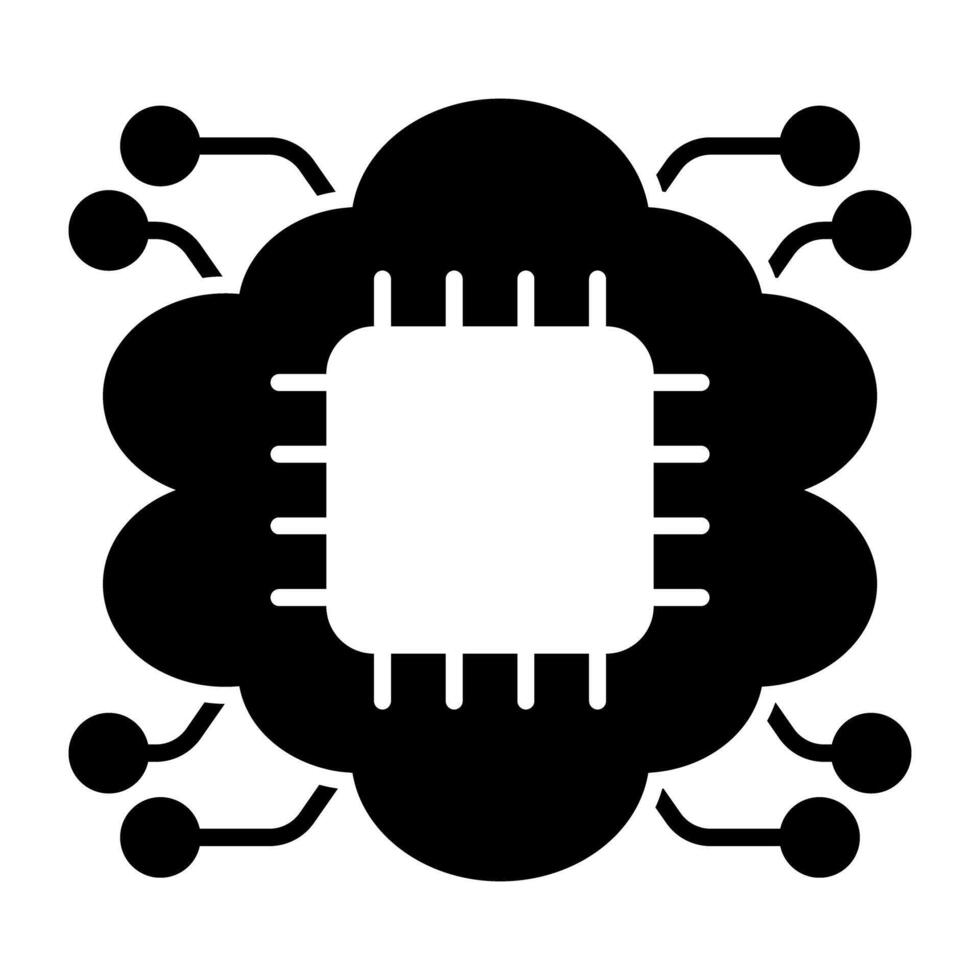 A creative design icon of brain processor vector