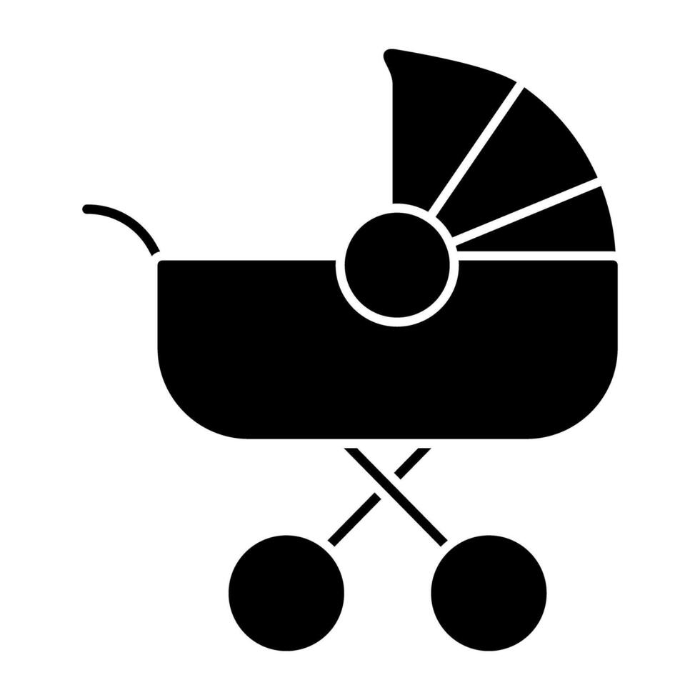 An editable design icon of baby stroller vector