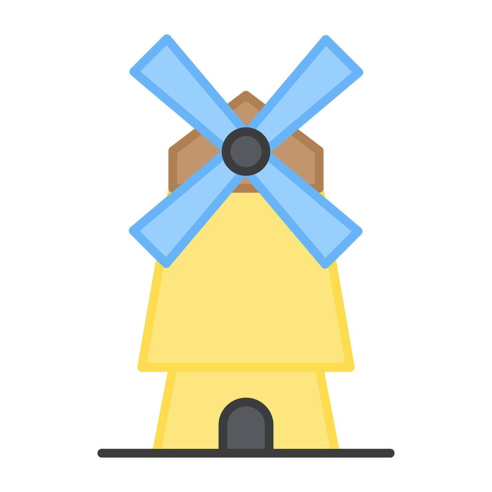 An editable design icon of domestic windmill vector