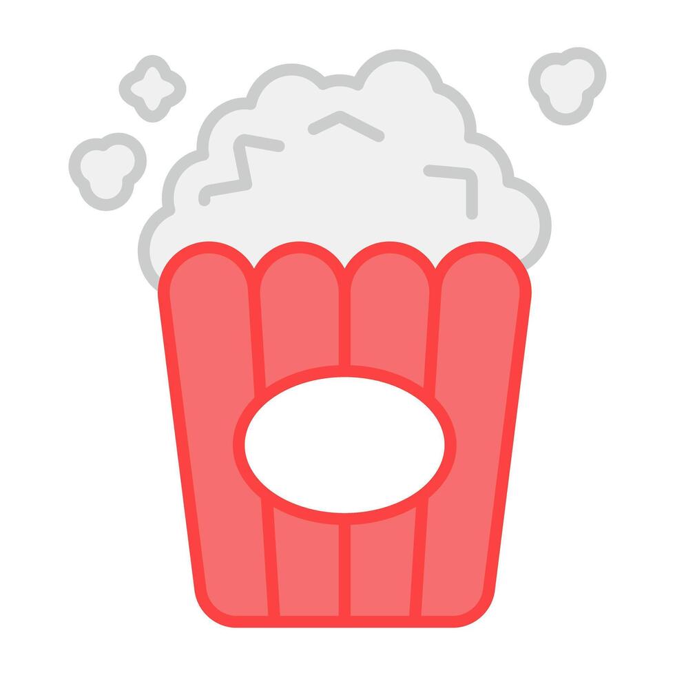 Cinema snacks packet, icon of popcorn vector