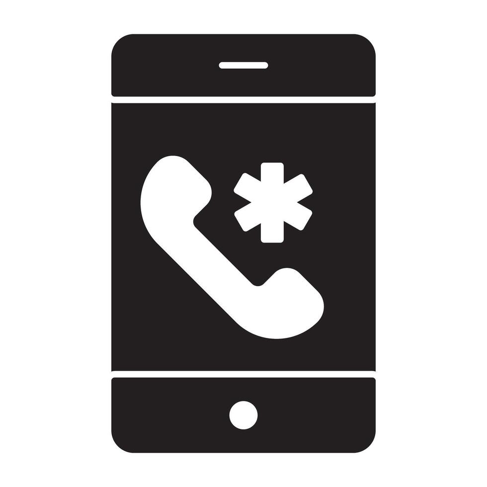 médico emergencia llamada icono en moderno estilo vector