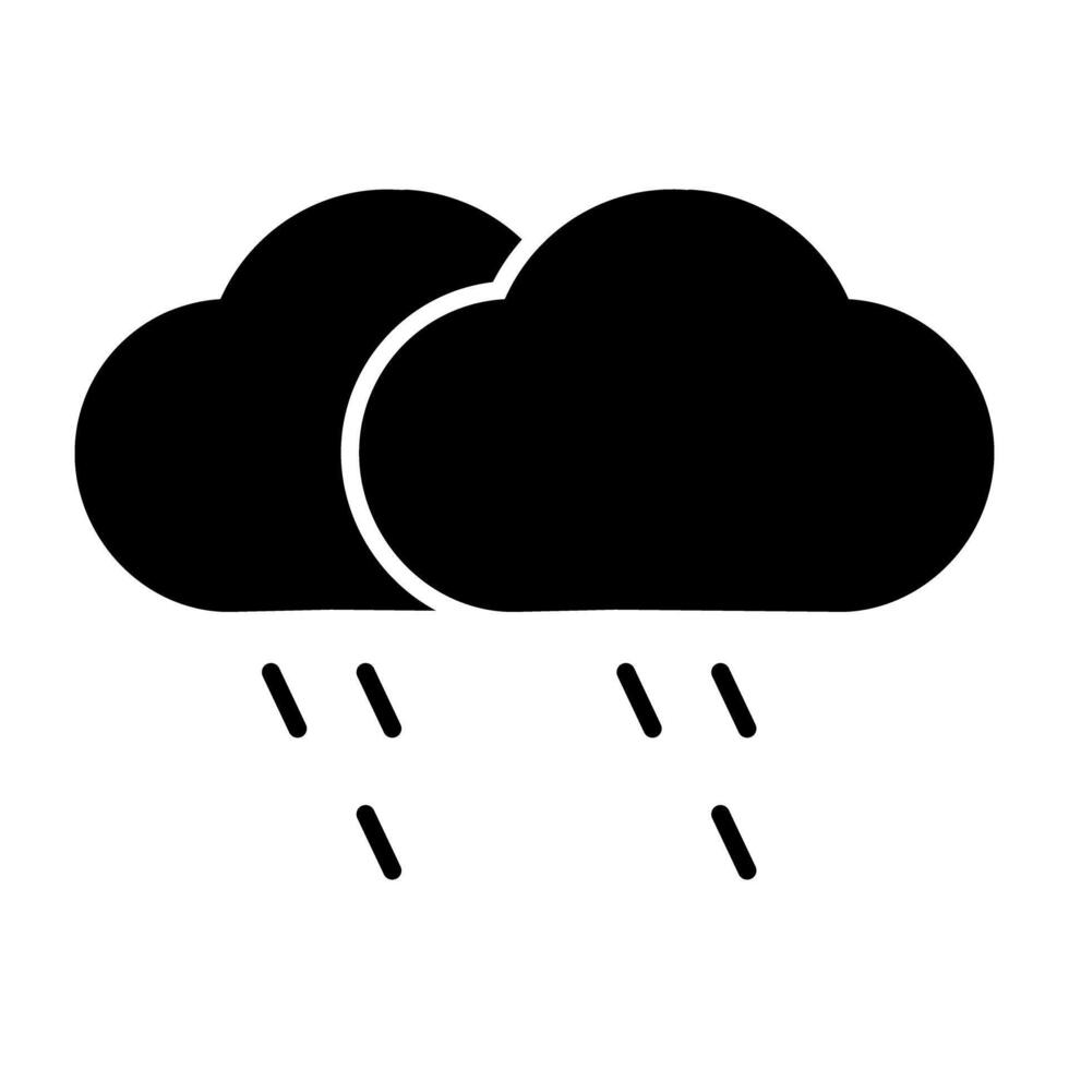 Cloud with raindrops, icon of rainfall vector
