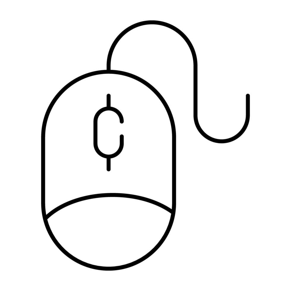 An editable design icon of computer mouse vector