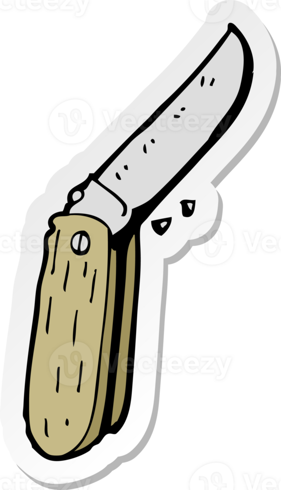 sticker of a cartoon folding knife png