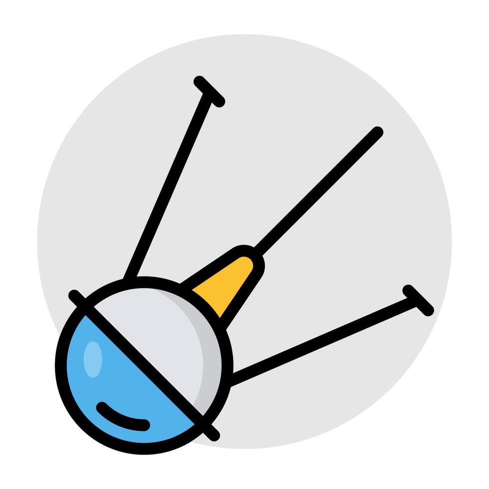 A flat design, icon of space sputnik vector