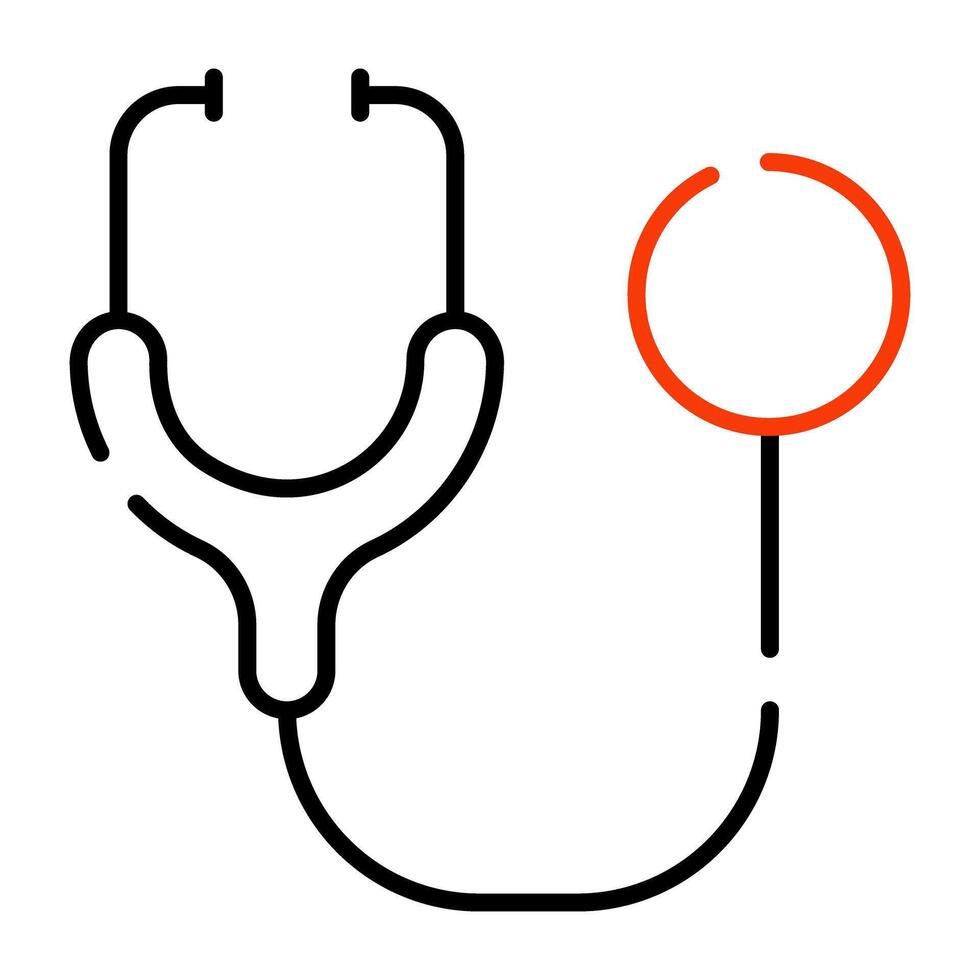 Medical acoustic device, icon of stethoscope vector