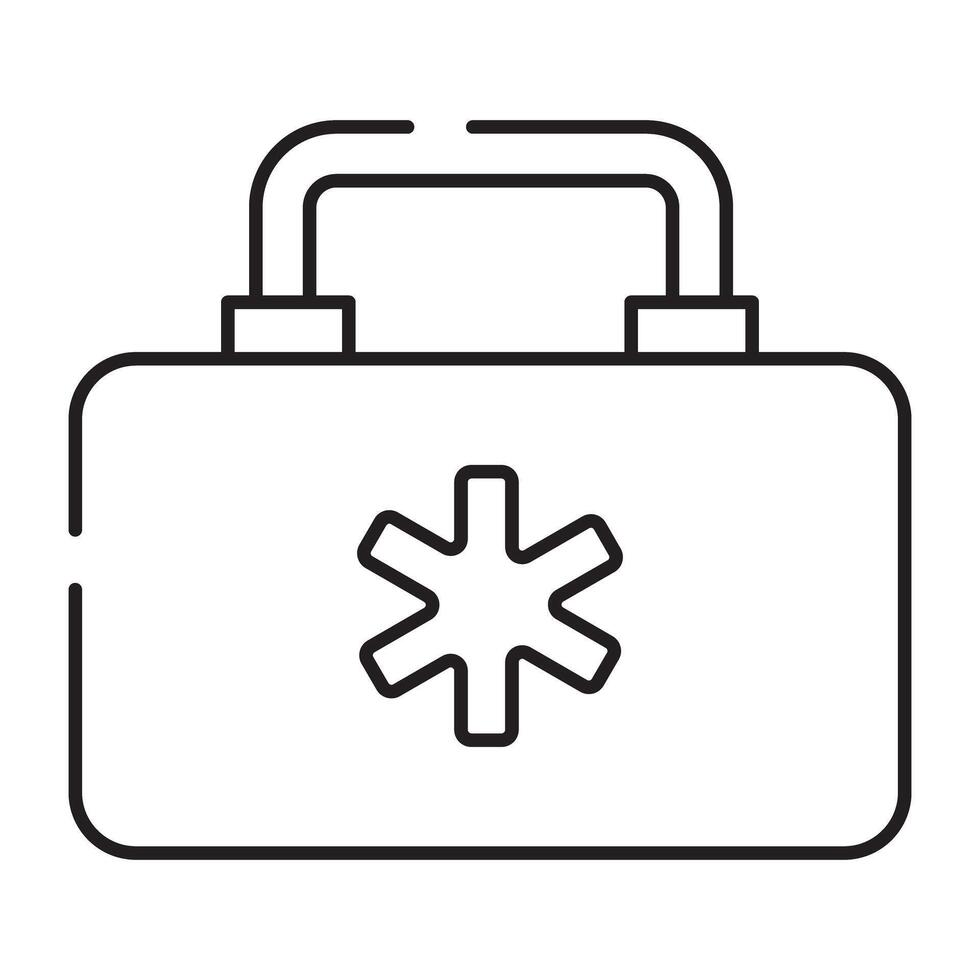 Medical emergency treatment icon, vector design of first aid box