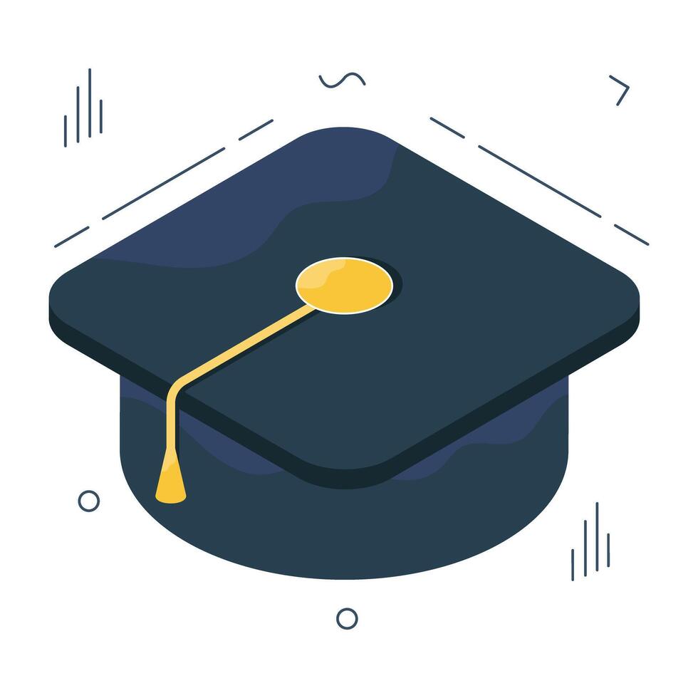 Academic cap icon, vector design of mortarboard
