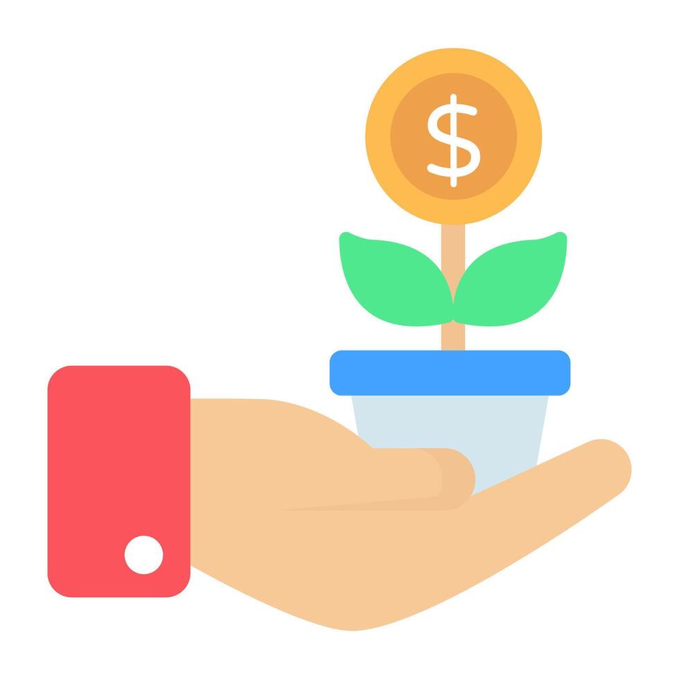 A colorful design icon of money plant vector