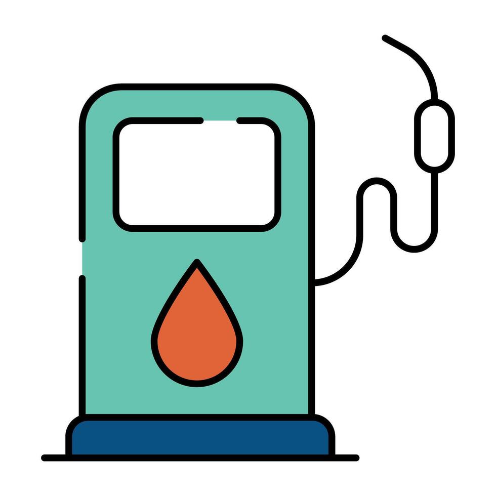 A flat design icon of fuel pump vector
