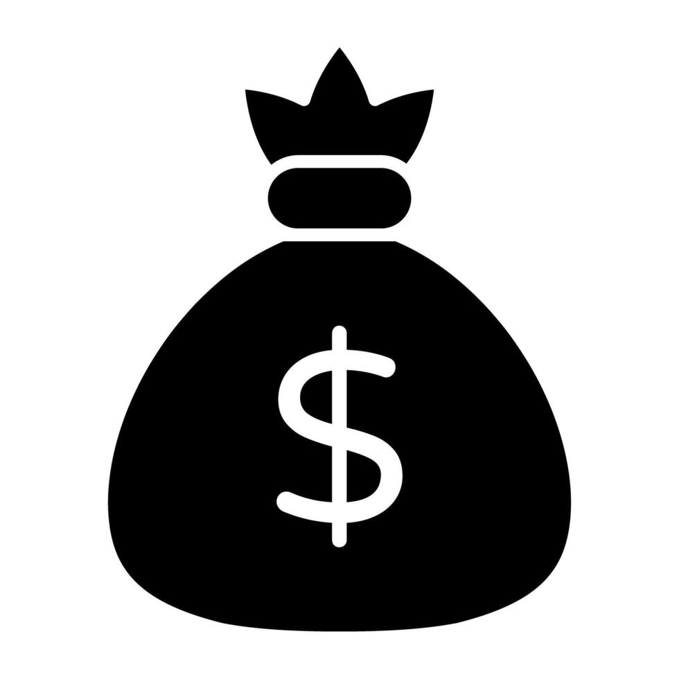Trendy design icon of money bag vector