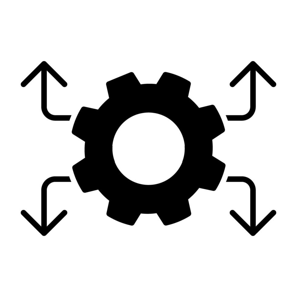 Gear with arrows showcasing network setting icon vector