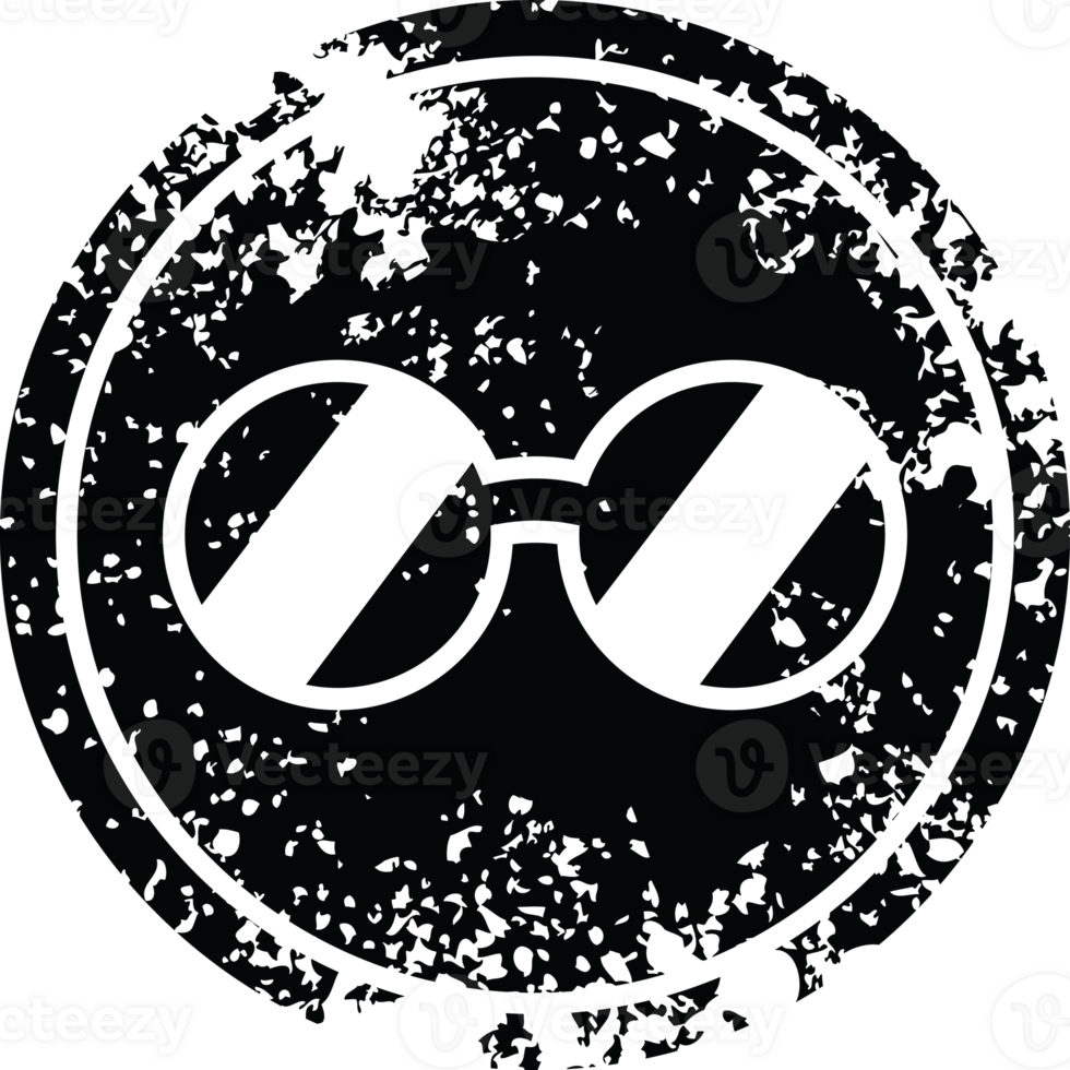spectacles  circular distressed symbol png