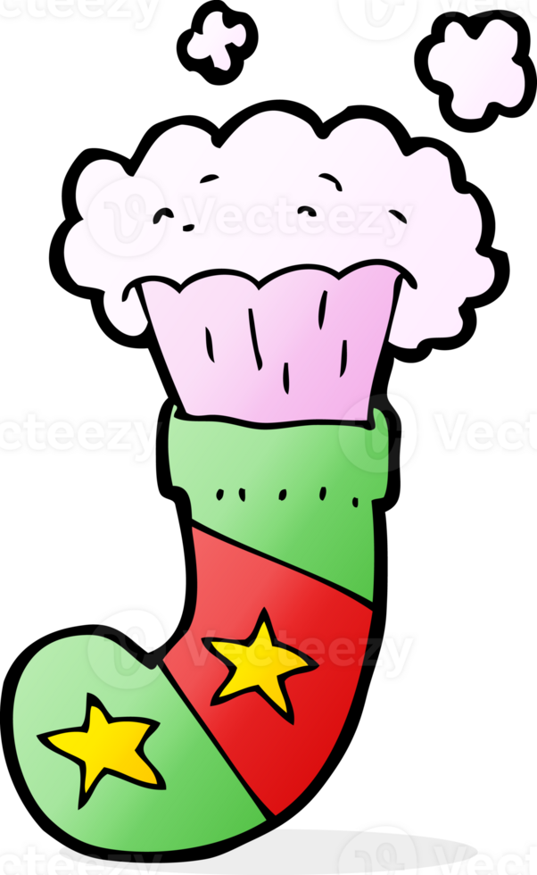 cartoon magic christmas stocking png