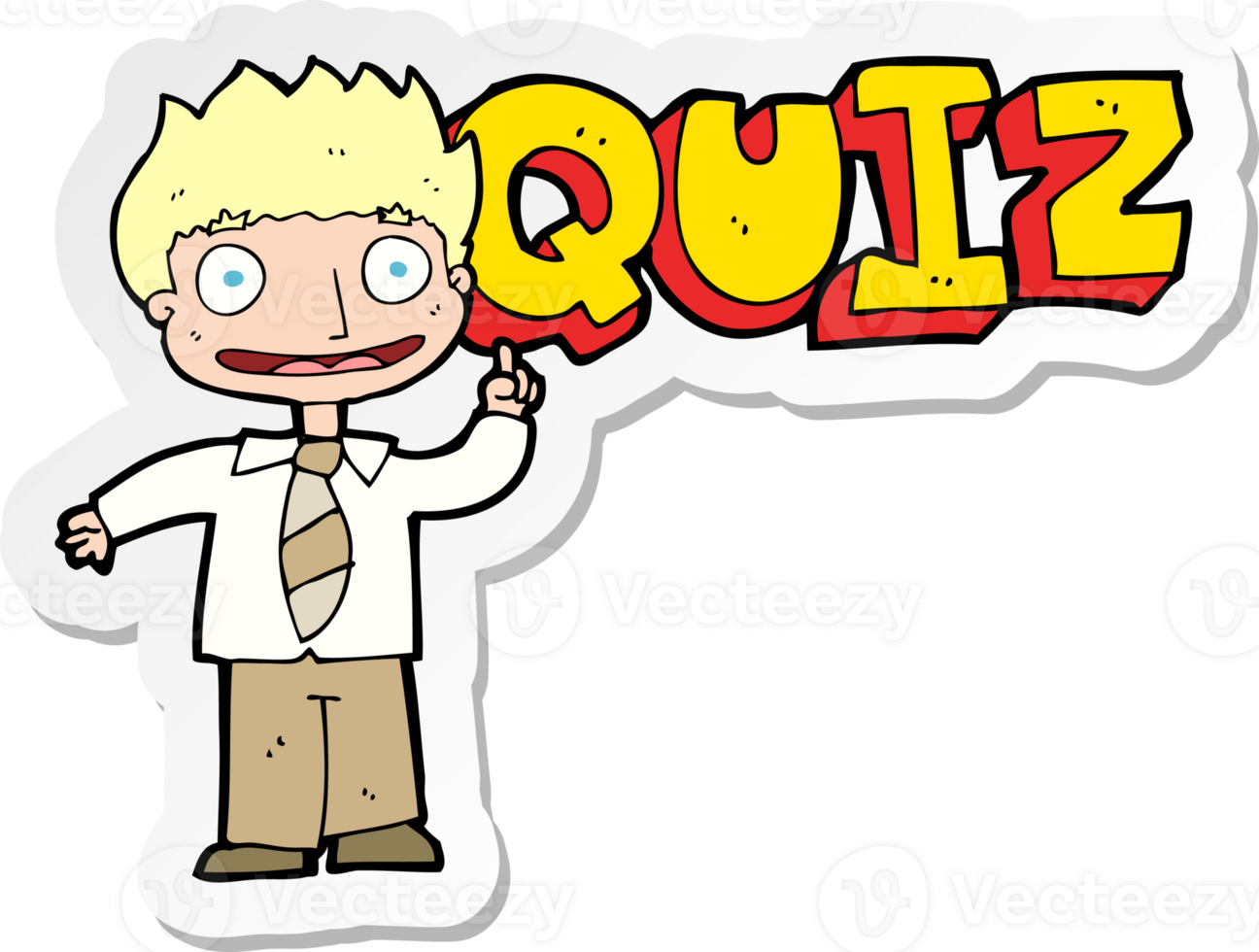 sticker of a quiz sign cartoon png