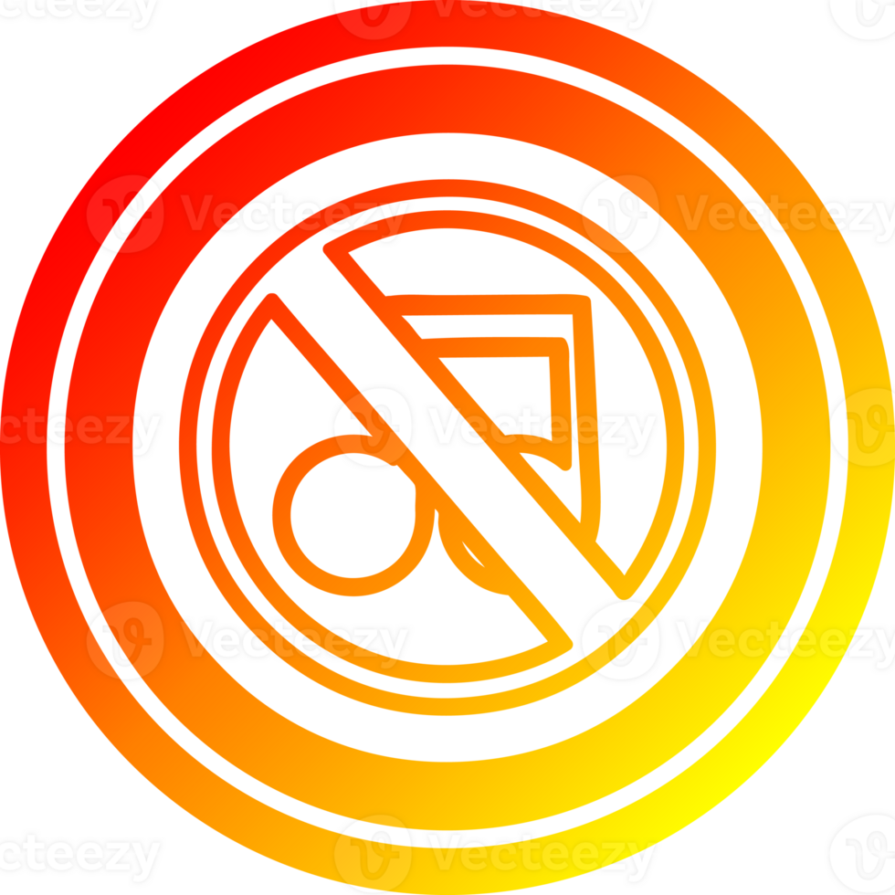 no music circular icon with warm gradient finish png