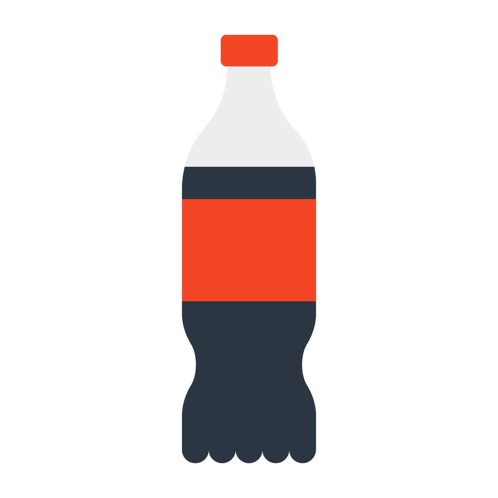 A flat design icon of cola bottle vector