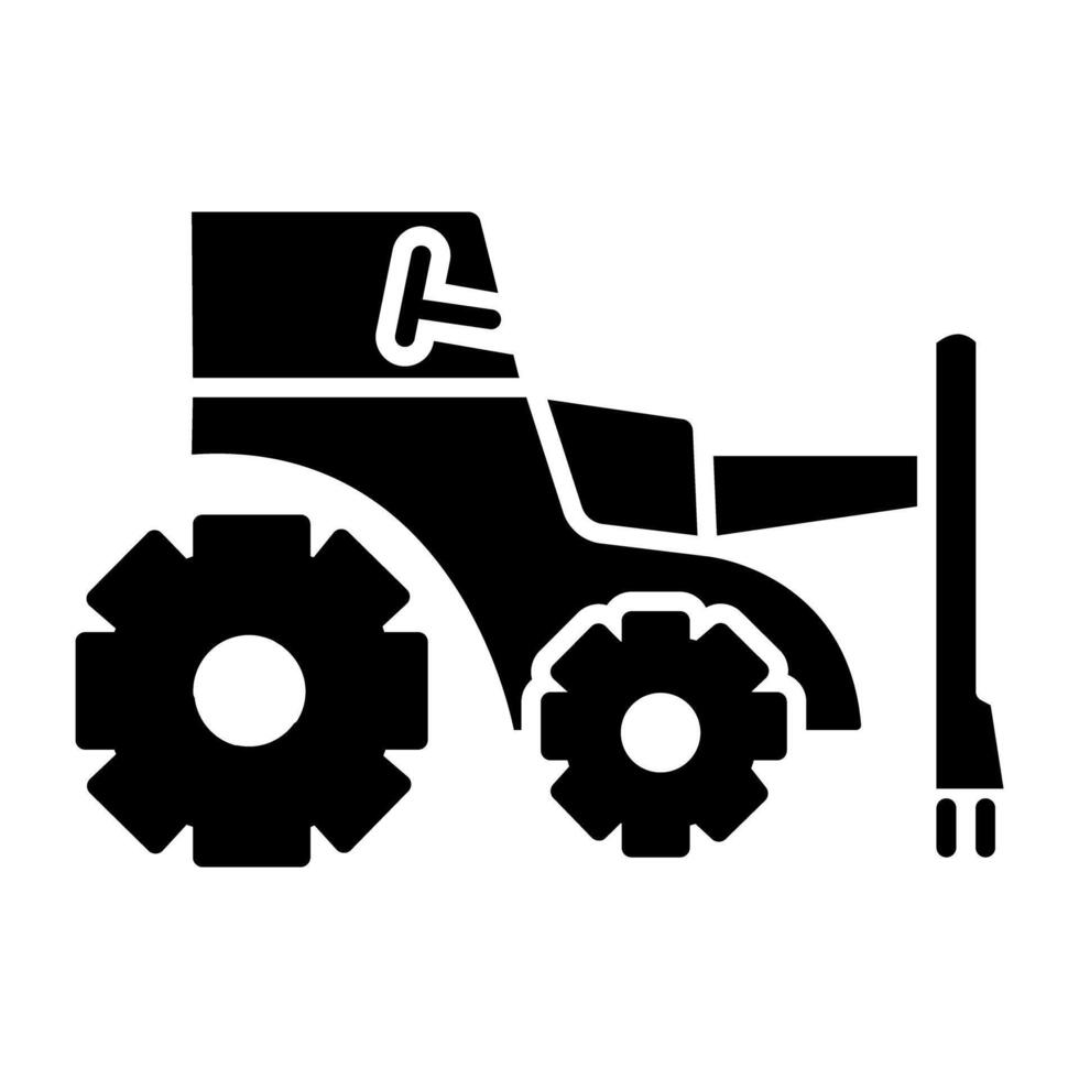 An icon design of plough, agronomy vehicle vector