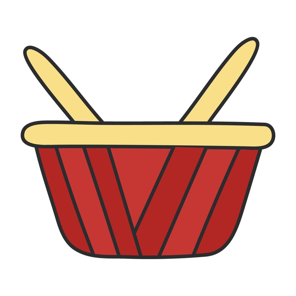 A colored design icon of shopping basket vector
