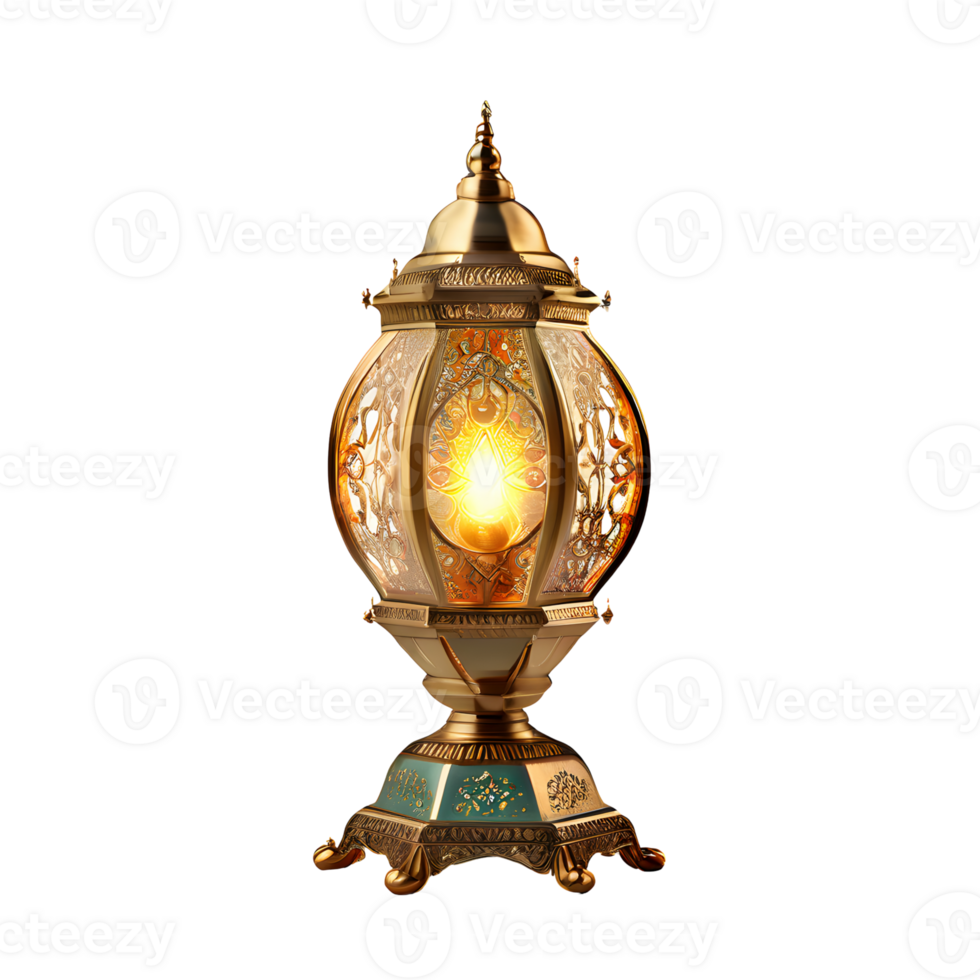 AI generated Ramadan and Eid al fitr concept Fanous, Vintage Lamp isolated on transparent background generative ai png