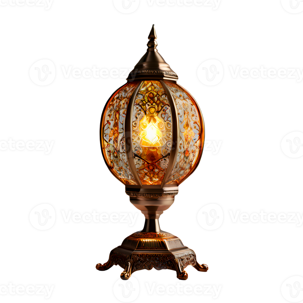 AI generated Ramadan and Eid al fitr concept Fanous, Vintage Lamp isolated on transparent background generative ai png