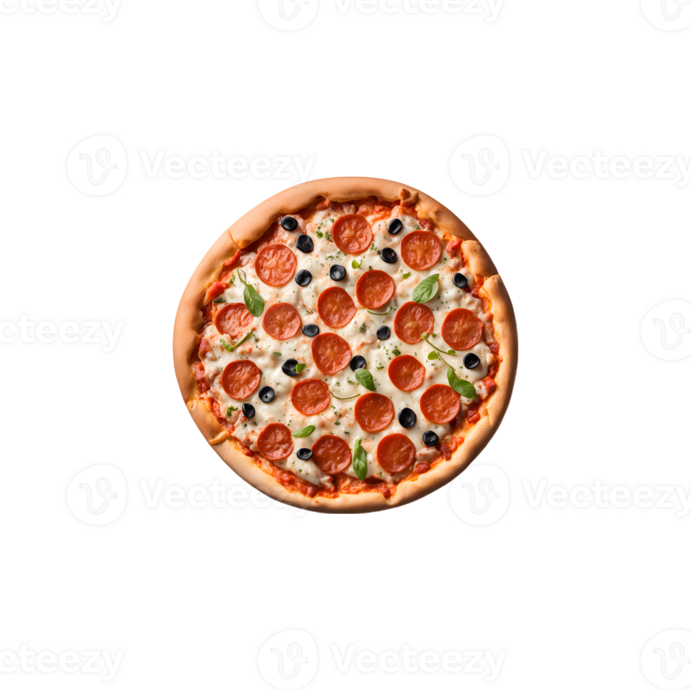 AI generated Fast food of Pizza isolated on transparent background generative ai png