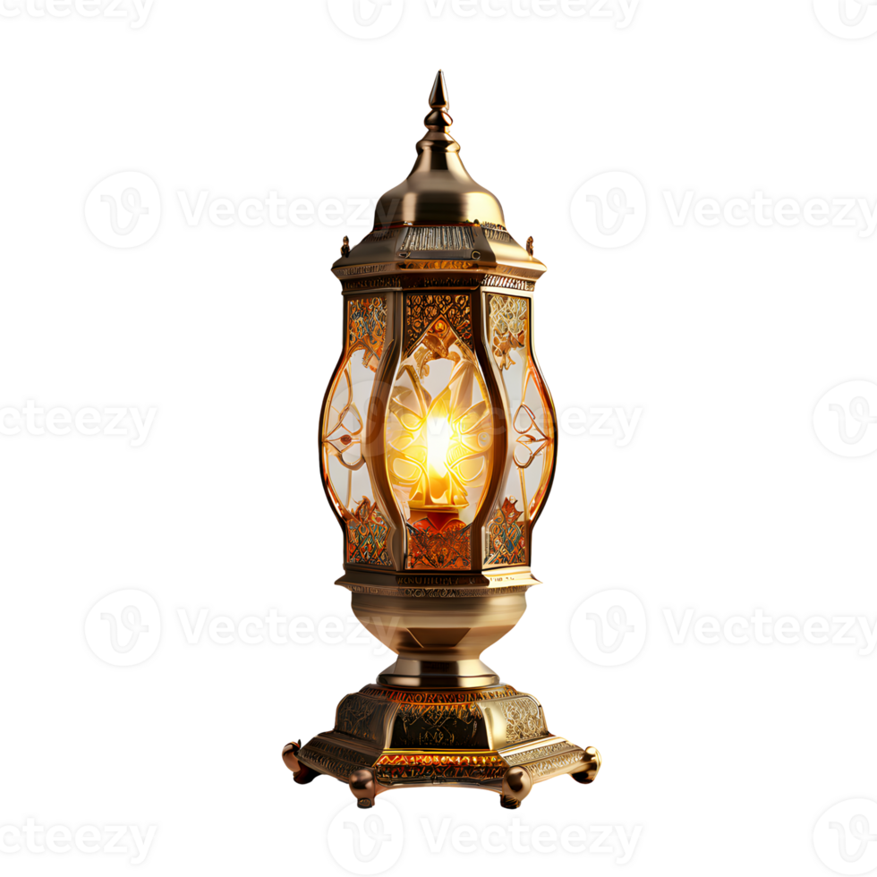AI generated Ramadan and Eid al fitr concept Fanous, Vintage Lamp isolated on transparent background generative ai png