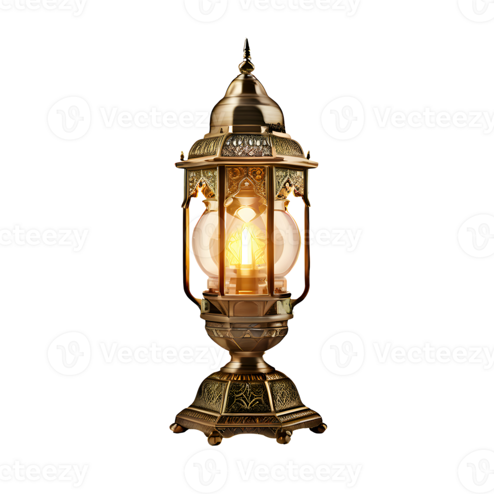 AI generated Ramadan and Eid al fitr concept Fanous, Vintage Lamp isolated on transparent background generative ai png