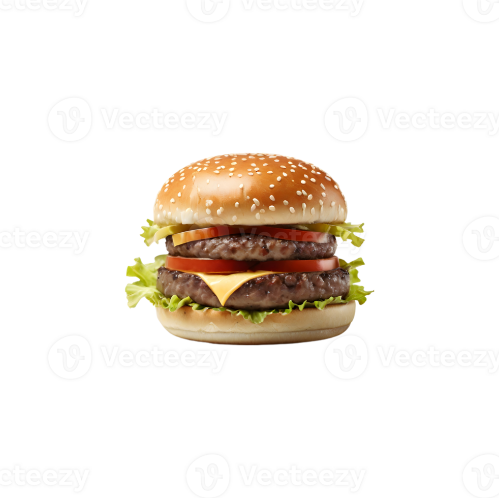 AI generated Fast food of Hamburger isolated on transparent background generative ai png