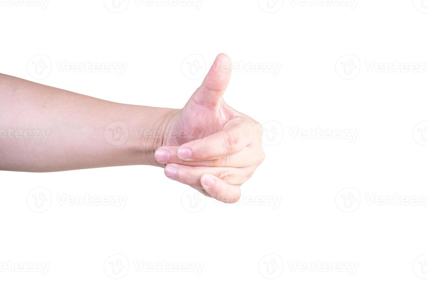 hand on isolated background clipping path photo