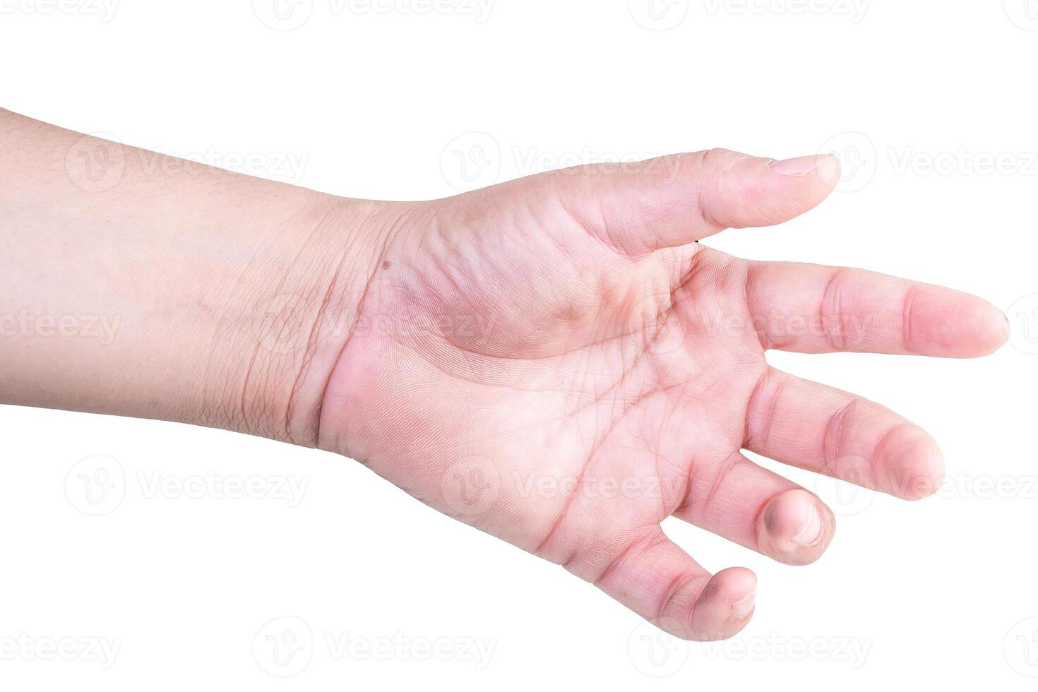 hand on isolated background clipping path photo