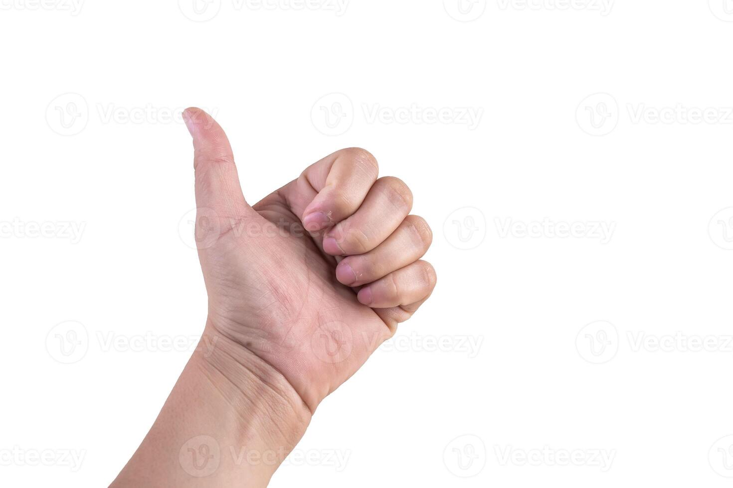 hand on isolated background clipping path photo