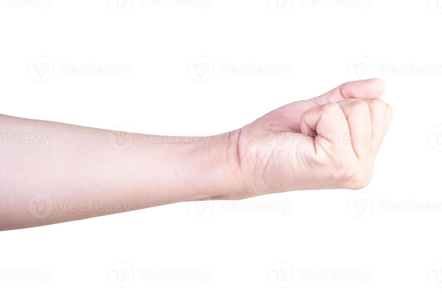 hand on isolated background clipping path photo