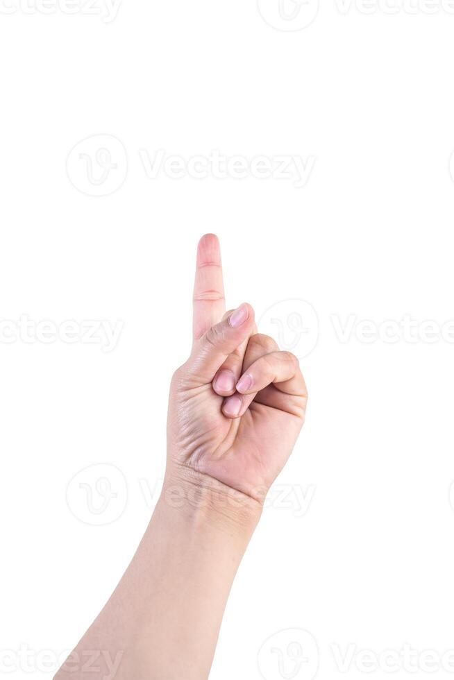 hand on isolated background clipping path photo