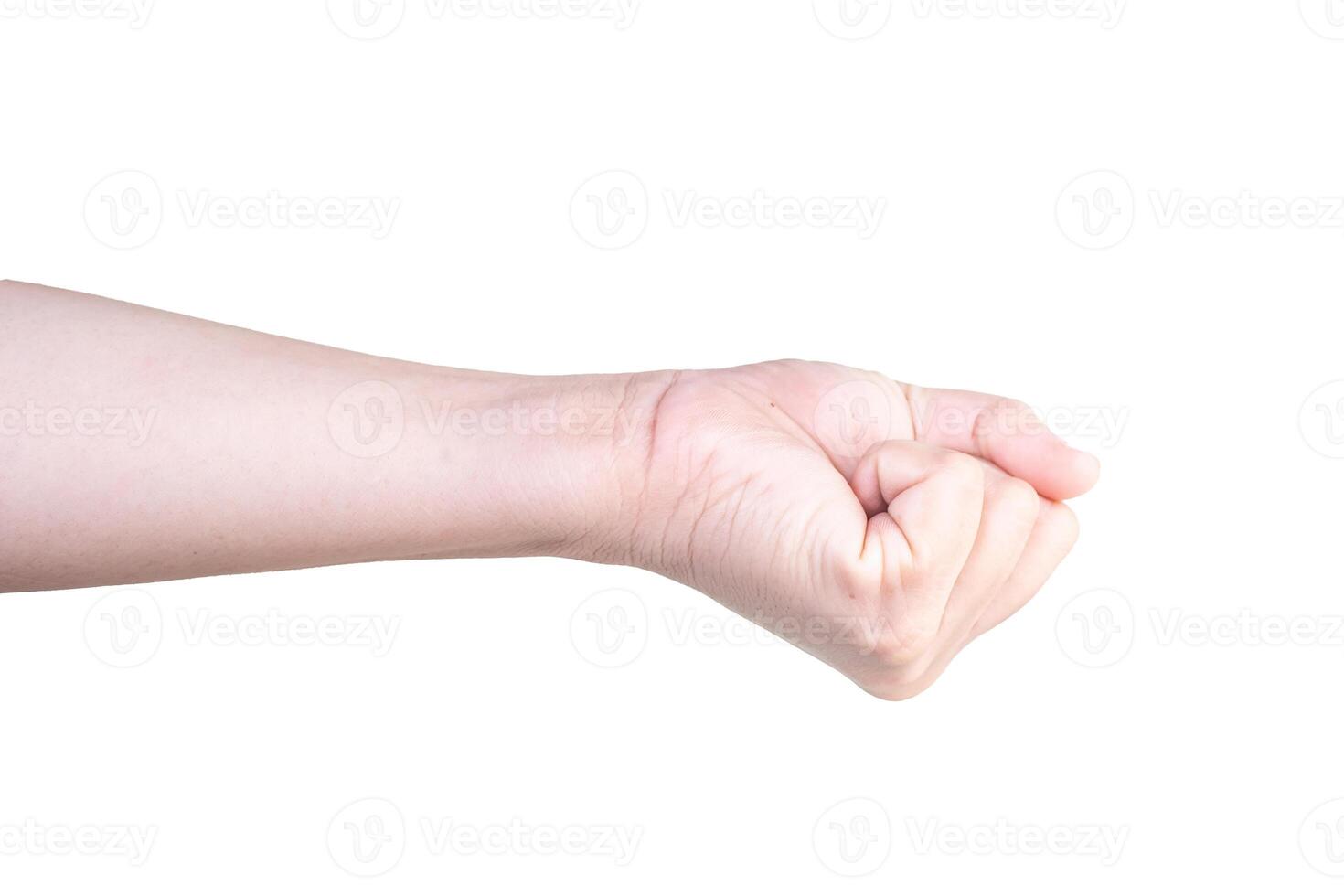 hand on isolated background clipping path photo