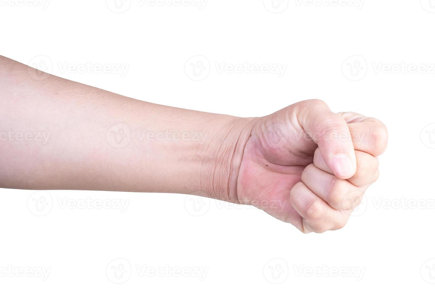 hand on isolated background clipping path photo