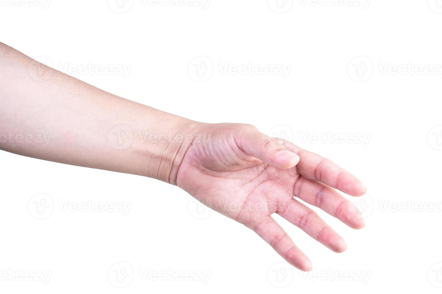 hand on isolated background clipping path photo