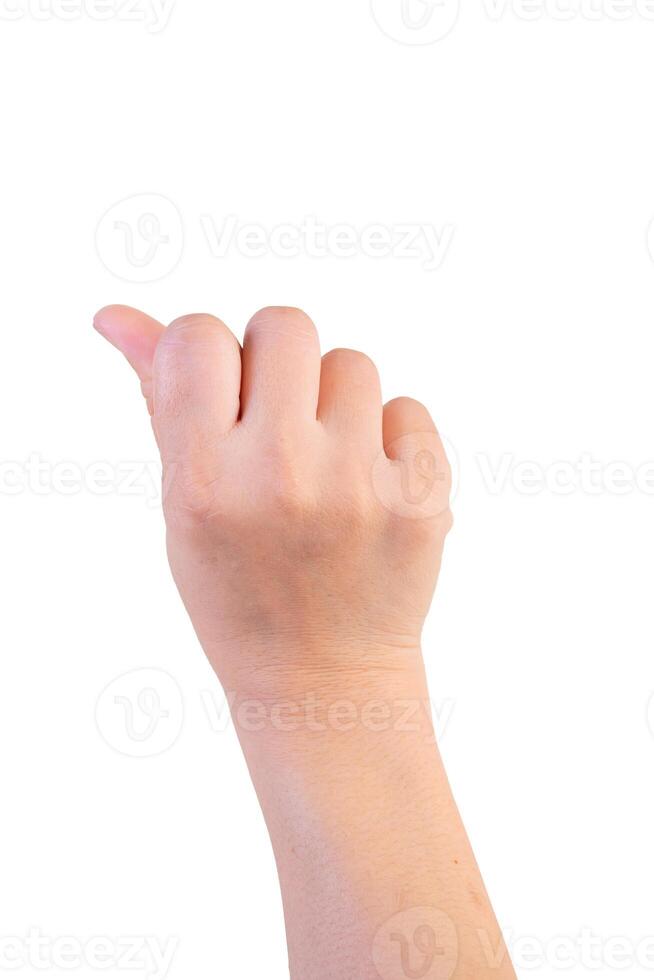 hand on isolated background clipping path photo