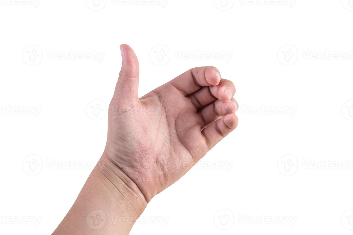 hand on isolated background clipping path photo