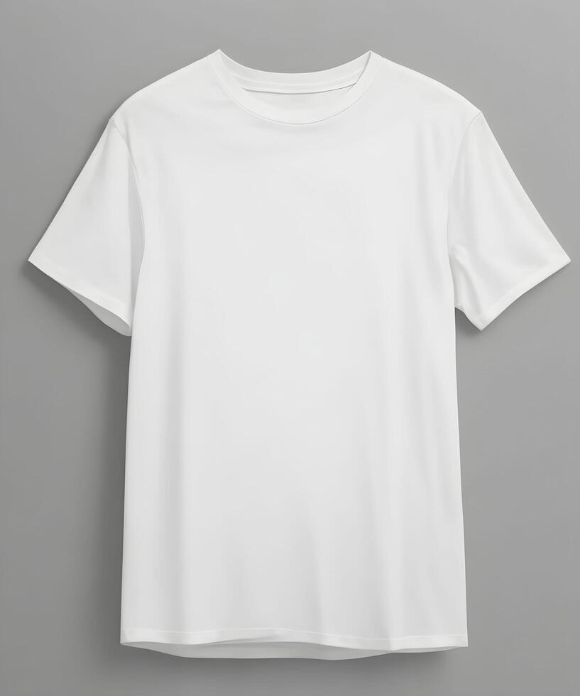 AI generated A white t shirt on grey background photo
