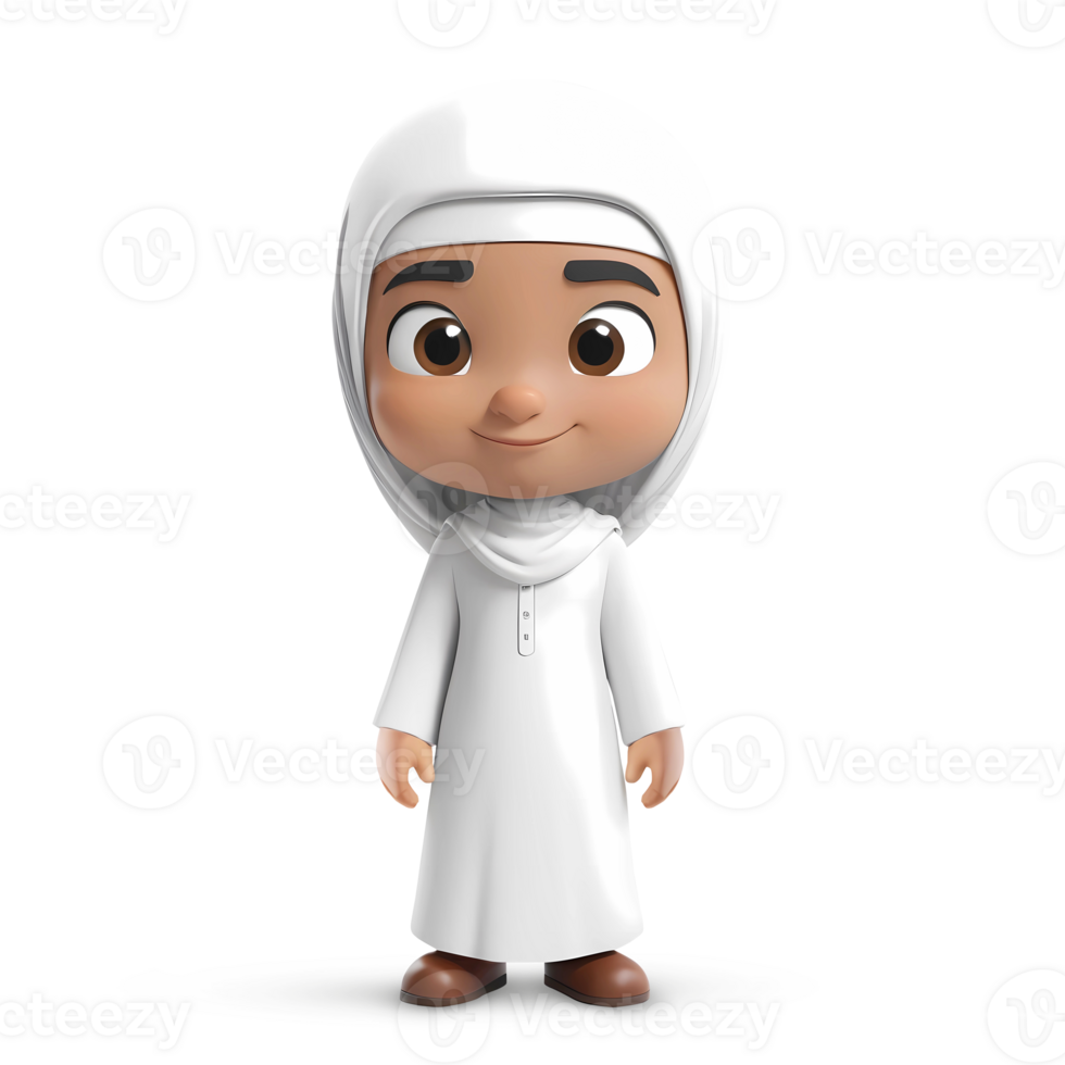 AI generated 3d rendering cartoon little girl character png
