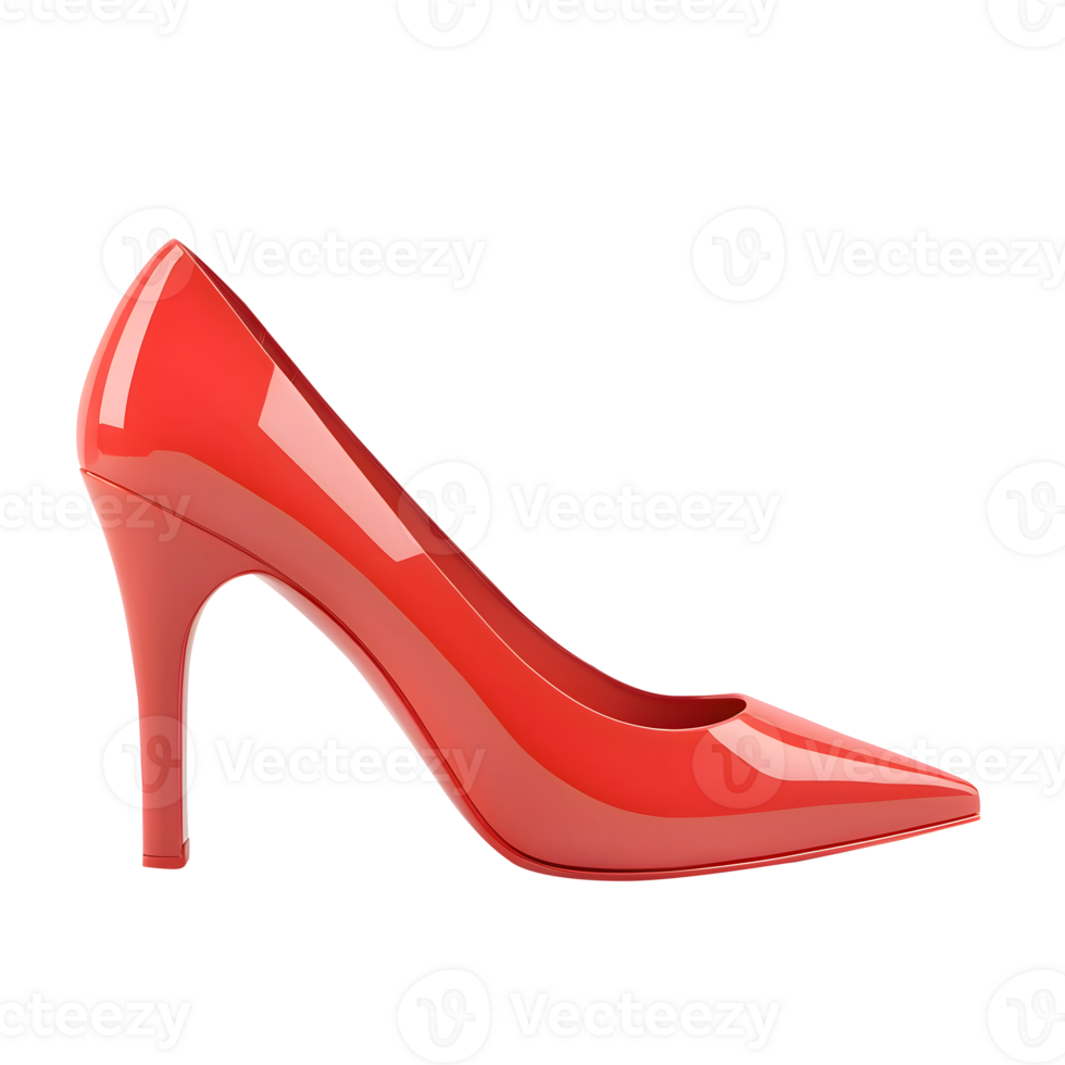 AI generated 3D Rendering Red High Heel Shoes png